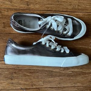 KATE SPADE KEDS Metallic Gray Sneaker sz 9